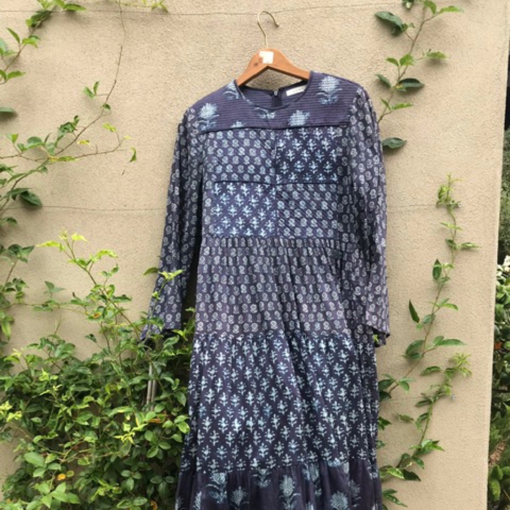 Doen Indigo print long dress